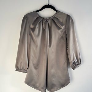 Gray Silver Long Sleeve Blouse